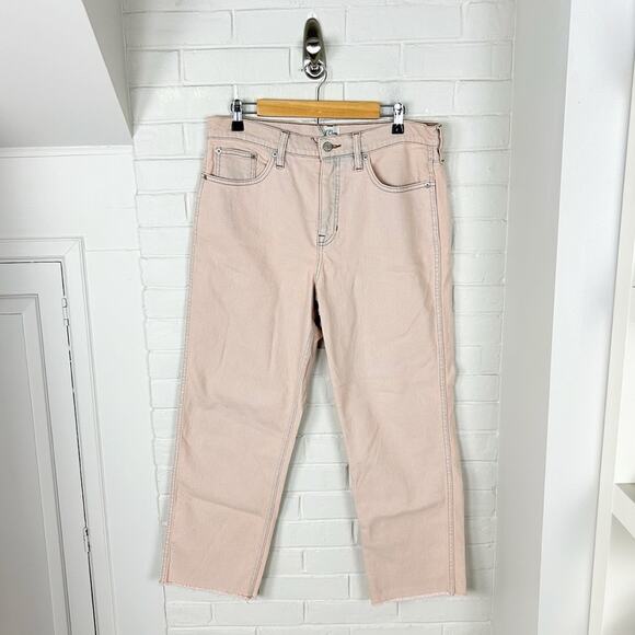 J. Crew Denim - J.Crew Pink Light Faded Wash High Rise Straight Leg Denim Size 31